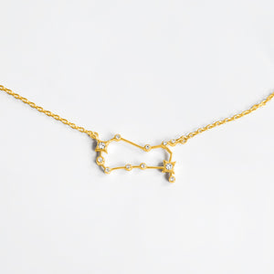 Zodiac Constellation Pendant (Gemini) - Gold